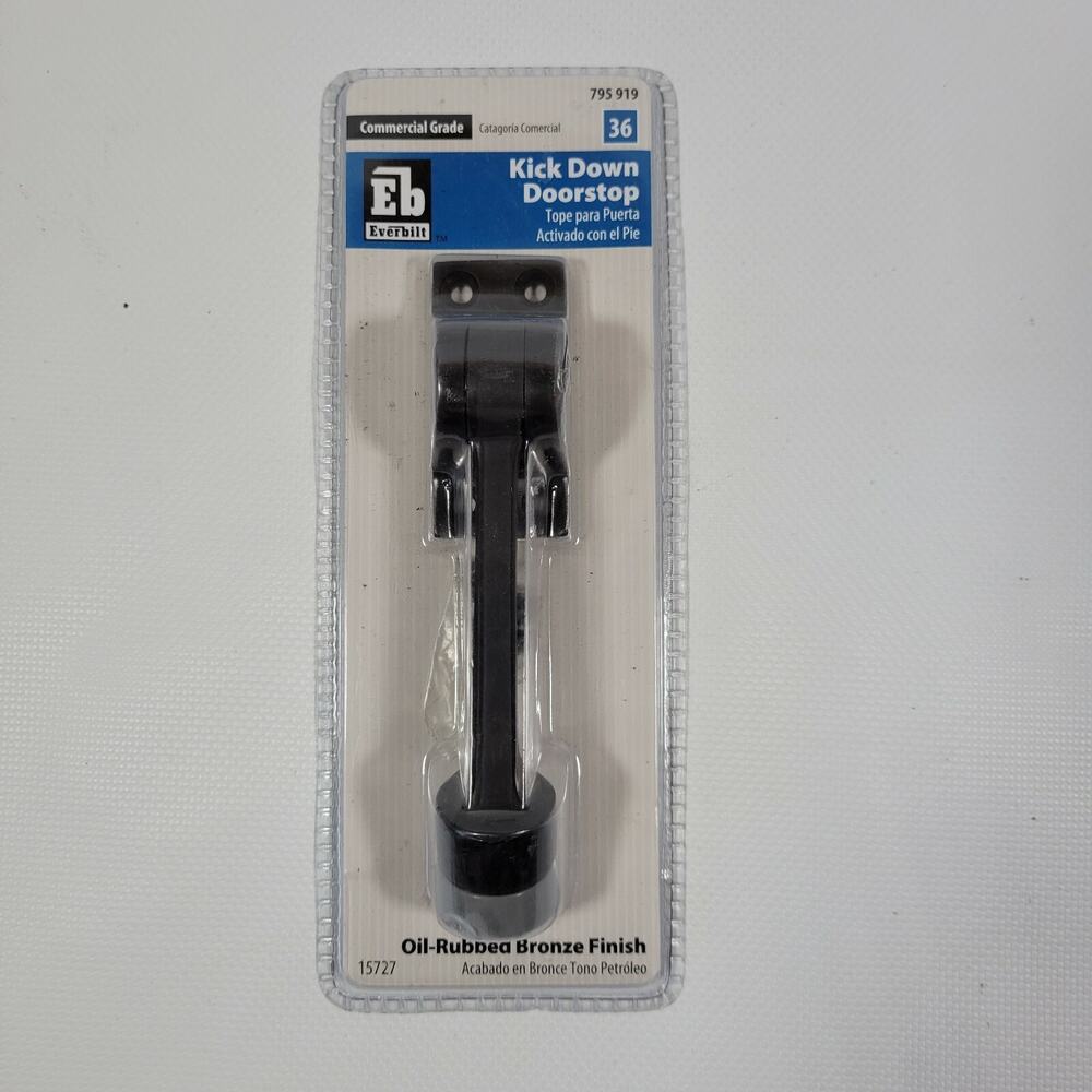 NEW Everbilt Step Kick Down Doorstop Commercial Grade Oil-Rubbed Bronze Finish